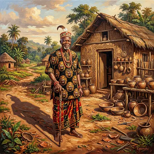 Igbo Man in Traditional Attire - Paintbrush Art