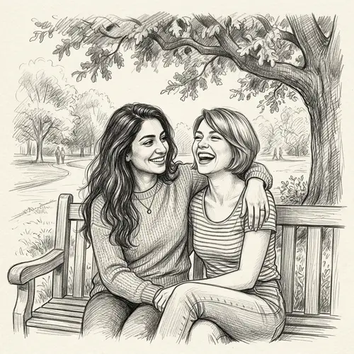 Heartfelt Women Friendship Sketch
