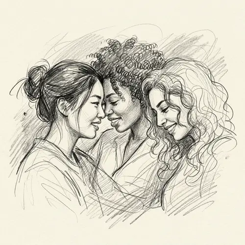 Empowering Women Friendship Sketch