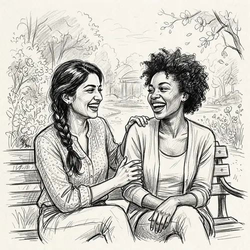 Abstract Pencil Sketch for Women Friendship | Artwork