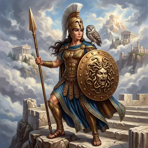 Athena: Greek Goddess of Wisdom and Warfare Illustration