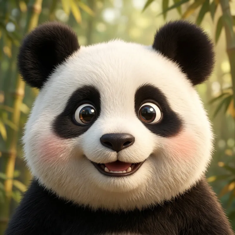 Cheerful Disney Panda Face - Animated Characters Cheerful Disney Panda Face - Animated Characters