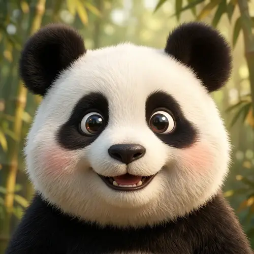 Jovial Disney Panda with Sweet Smile