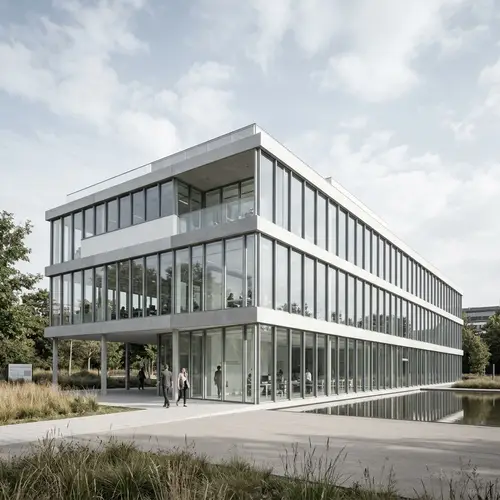 Minimalistic Architectural Structure with Abundant Fenestration