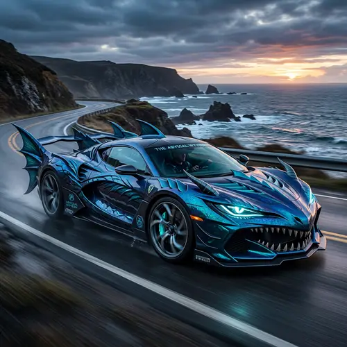Fantasy Shark Dragon Sports Car Design