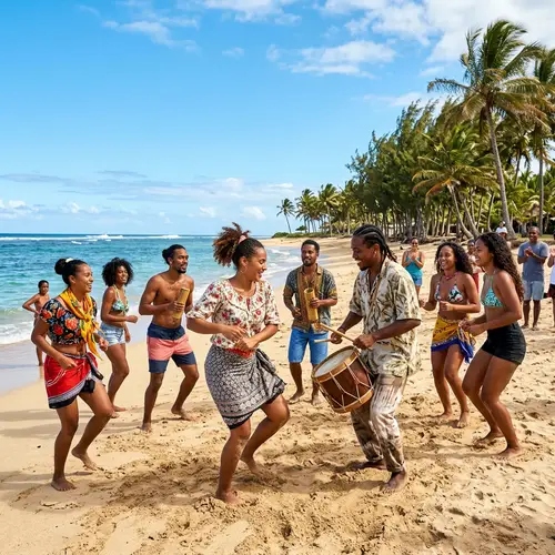 Reunion Creole Maloya Dance on Beach