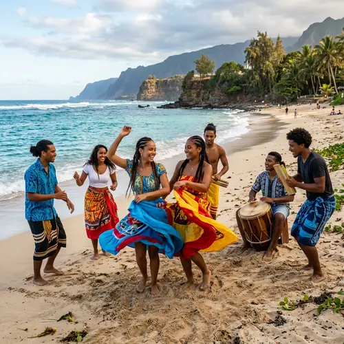 Reunion Creole Maloya Dance by the Beach