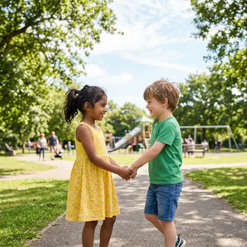 Multicultural Friendship under Sunny Sky