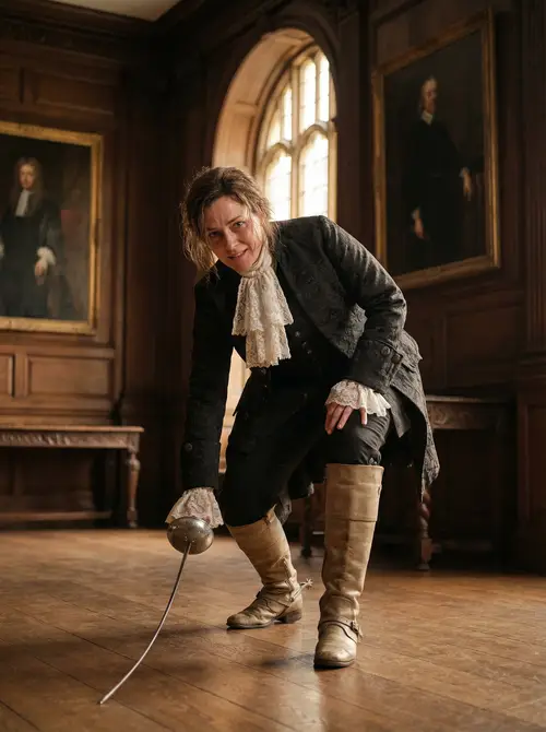 Baroque Lady in Opulent Victorian Hall