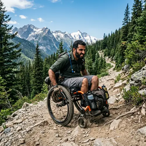 Challenging Wheelchair Adventure Uphill | Middle-Eastern Man