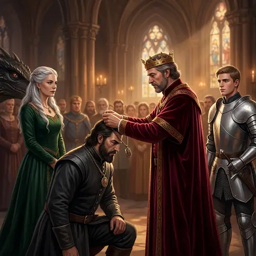 Historic Crowning Ceremony and Northern Rebellion in a Fantasy Realm