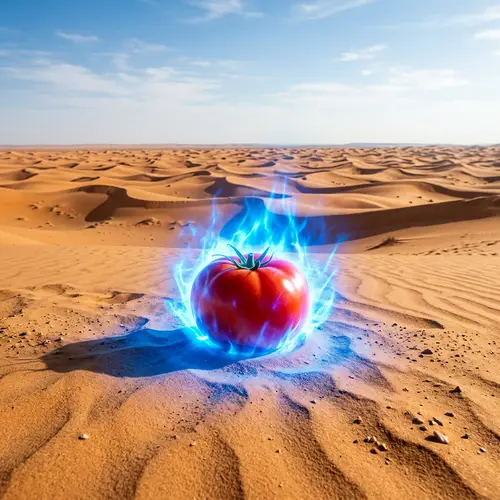Super Saiyan Blue Tomato in Desert