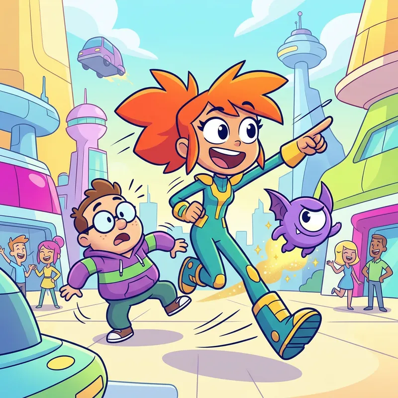 Vibrant Cartoon Illustrations for Animation Projects