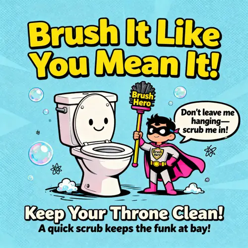 Funny Toilet Brush Reminder Poster