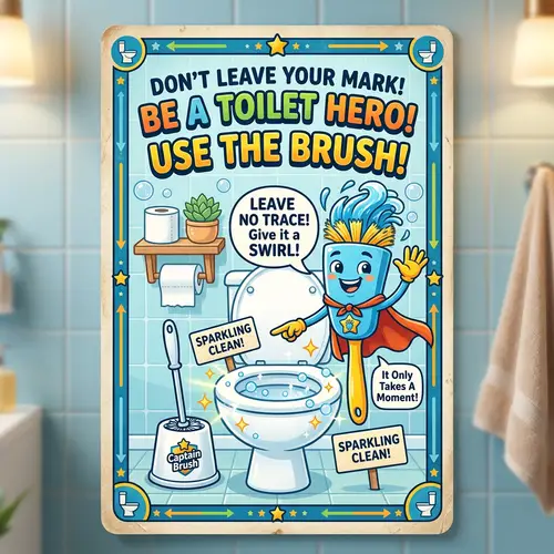 Funny Toilet Brush Reminder Poster