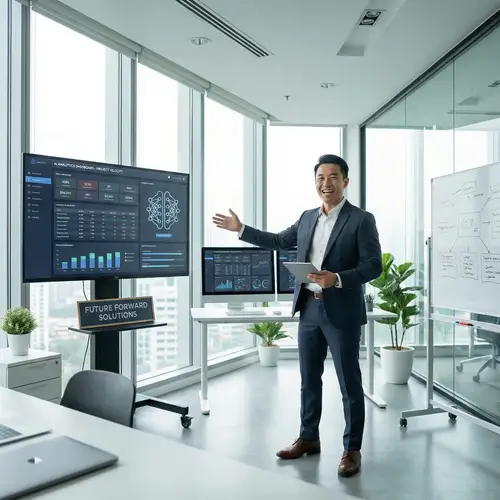 Asian Businessman Harnessing AI Power for Business Success