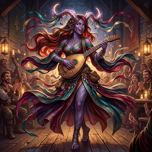 Elegant Chaotic Bard Character Art