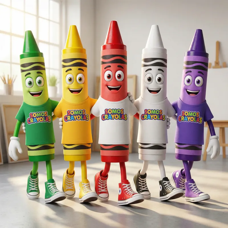 Fun Converse Crayons Mascot for Somos Crayolas