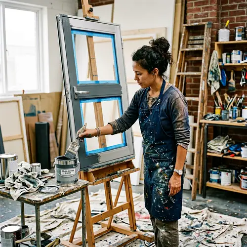 Professional Painter Painting Aluminum Door