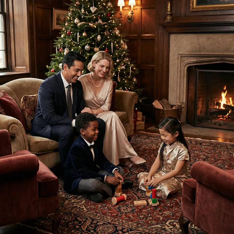 Elegant Wealthy Family: Diverse Harmony of Elegance and Love