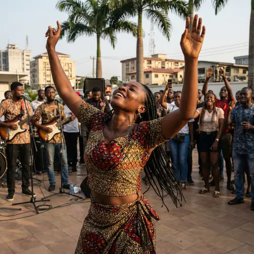 Nigerian Woman Dancing to Afrobeat: Vibrant Culture