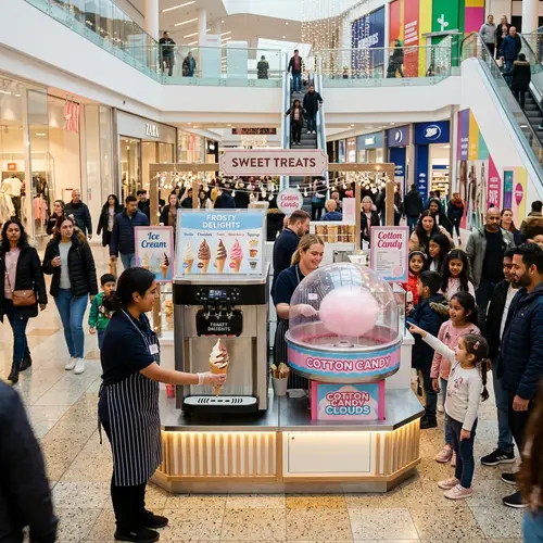Cotton Candy Machine & Ice Cream Delights at Shopping Center