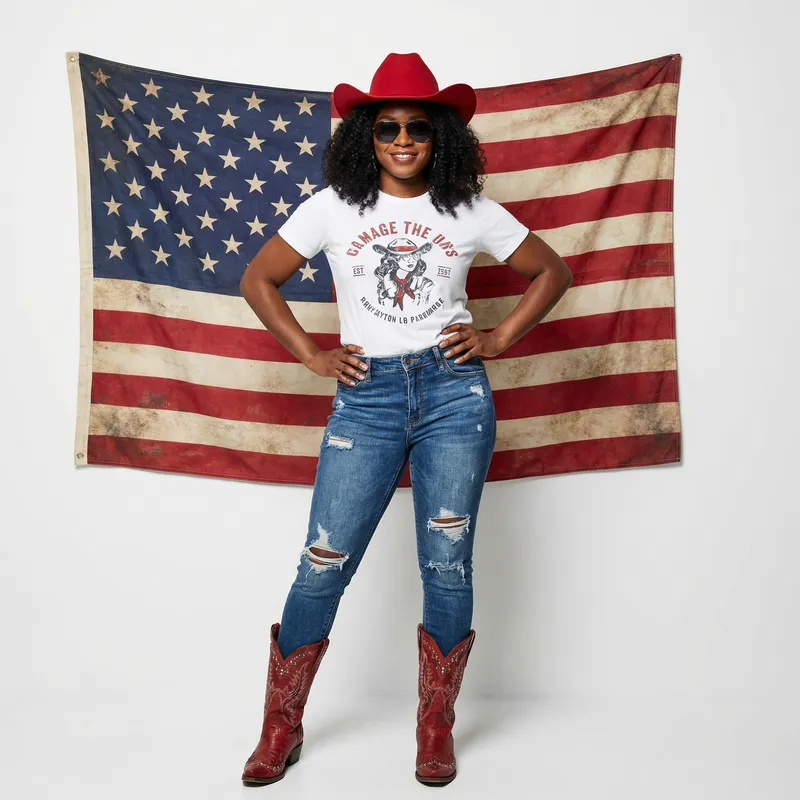 Empowered Black Woman in Cowboy Fashion