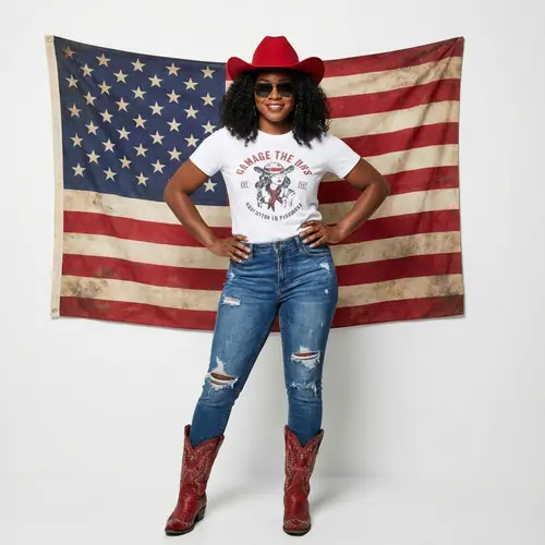 Empowered Black Woman in Cowboy Fashion
