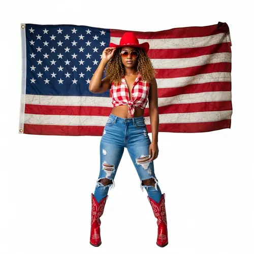 Empowered Black Woman in Cowboy Fashion