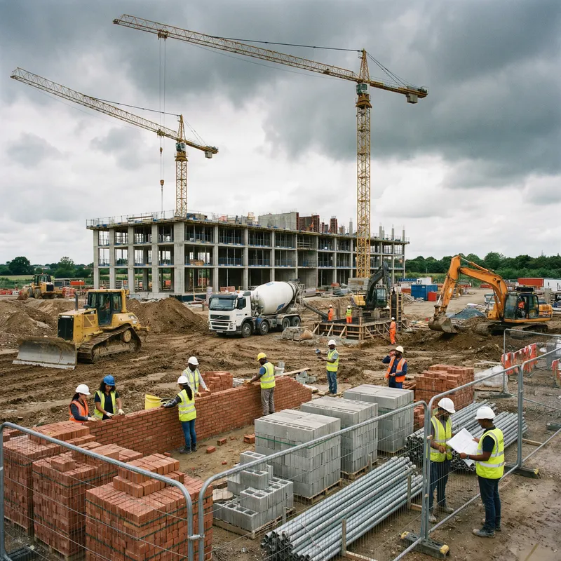 Construction Site Background: Order Amid Chaos Construction Site Background: Order Amid Chaos