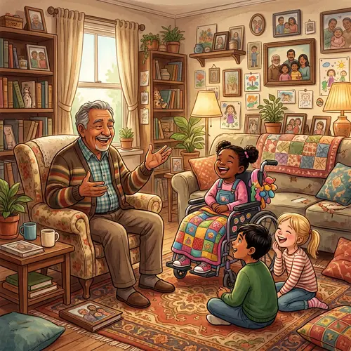 Heartwarming Family Scene Embracing Diversity and Unity