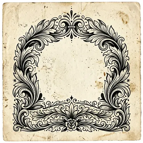 Vintage American Tattoo Design with Black Leaves