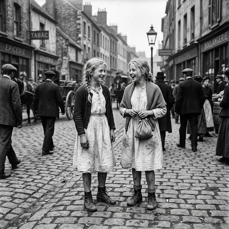 Vintage Street Photography: Candid Girls in White Dresses