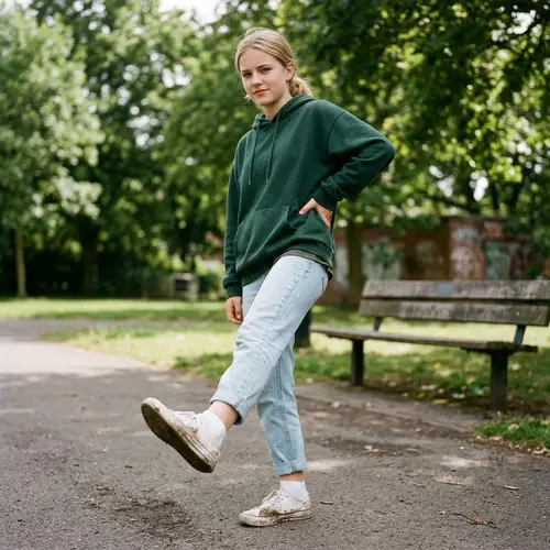 Teen Girl with Dirty Shoes: A Bold Statement