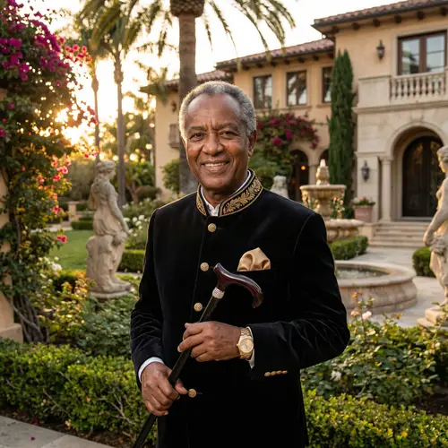 Ethiopian Gentleman in Rich Attire at Luxurious Mansion