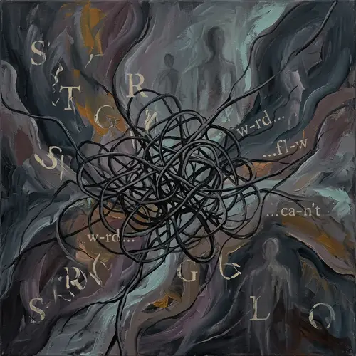 Abstract Art Piece Symbolizing Speech Difficulties