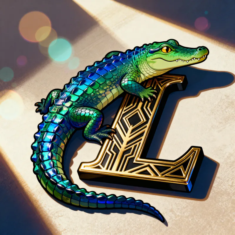Vibrant Art Deco Letter 'L' Illustration