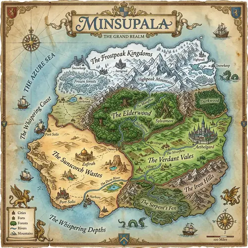 Explore the Diverse Regions of Minsupala: A Detailed Cartographical Depiction