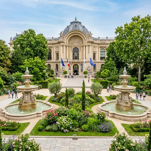 Tranquil Outdoor Museum with Fountains & Greenery