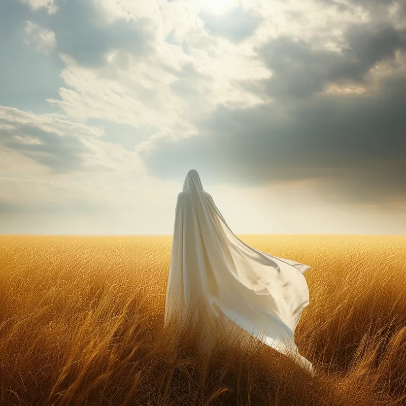 Serene Figure in Golden Field | Surreal Photography Serene Figure in Golden Field | Surreal Photography
