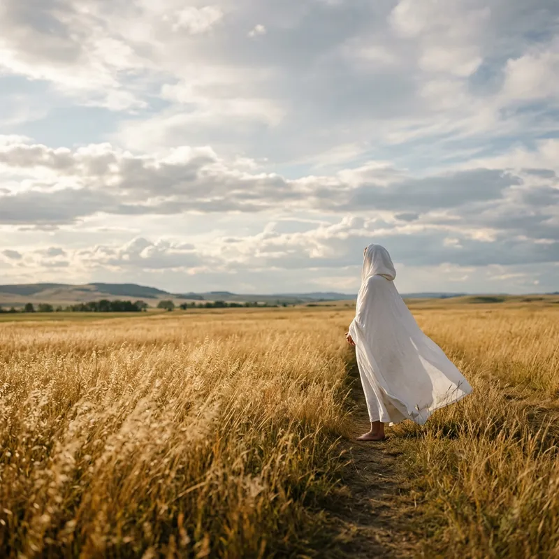 Serene Figure in Golden Field | Surreal Photography Serene Figure in Golden Field | Surreal Photography