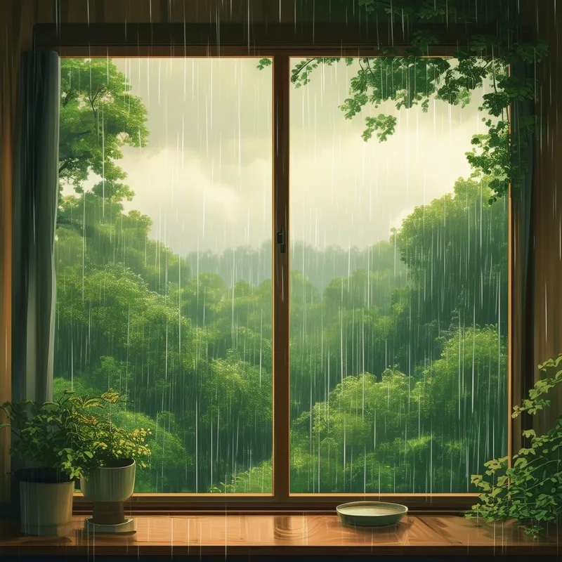 Cozy Lofi House with Forest View | Rainfall Ambiance Anime Cozy Lofi House with Forest View | Rainfall Ambiance Anime