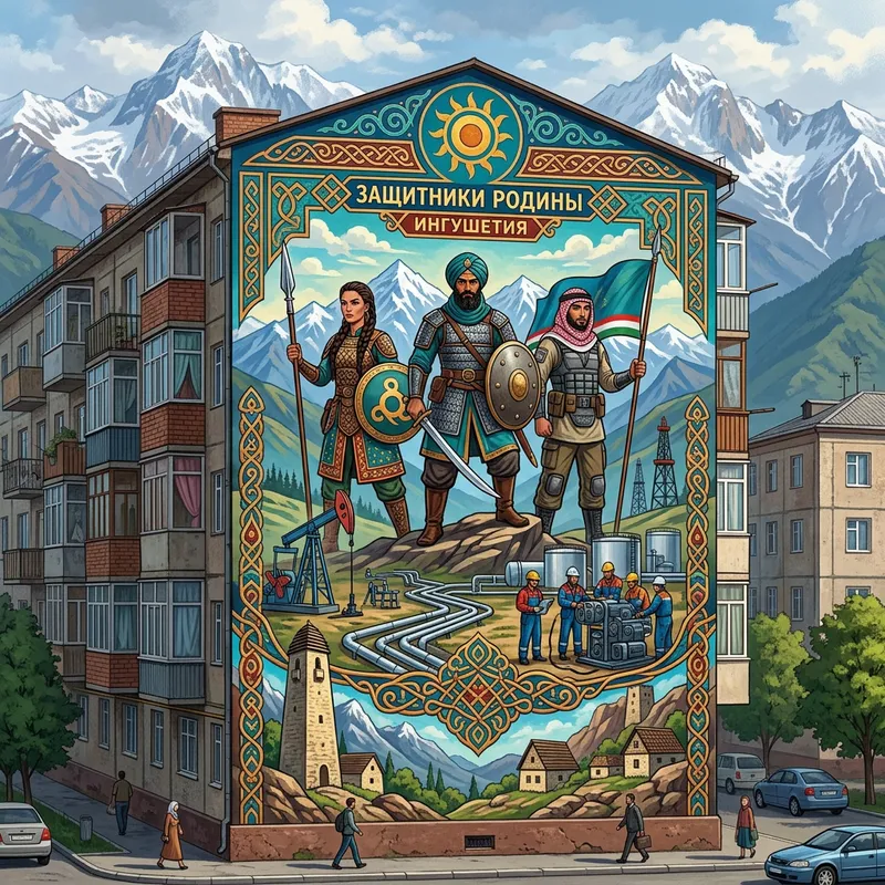 Ingushetia & Oil Production Mural: Homeland Defenders