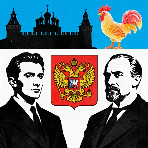 Ryazan Coat of Arms with Esenin and Pavlov Silhouettes