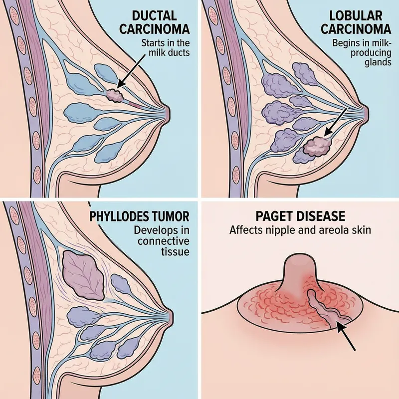 Different Types of Breast Cancer: Understanding Ductal, Lobular & Phyllodes Tumors