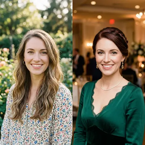 Same Face, Different Hair and Dress Styles