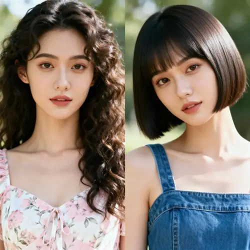 Same Face, Different Hair and Dress Styles