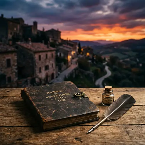 Notebook on Wooden Table: A Cinematic Scene