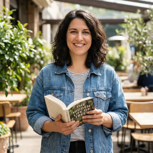 Confident Woman with Dark Hair | Casual Attire