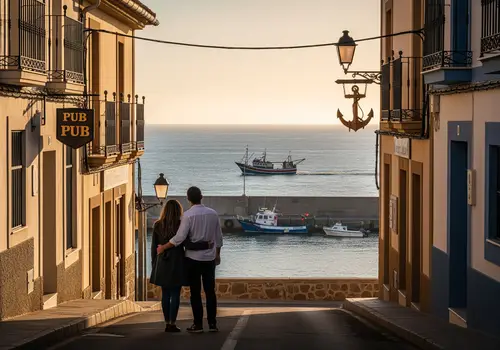Romantic Sunset in a Spanish Fishing Village